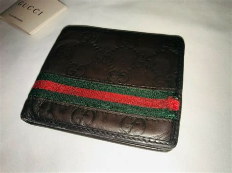 gucci men's wallet with green and red stripe
